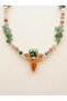 Jade and Ceramic Carrot Necklace - 3