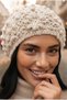 Women's Floral Motif Embossed Knitted Knitwear Winter Beanie - 6