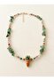 Jade and Ceramic Carrot Necklace - 2