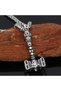 Mjölnir Thor Hammer Pendant – Antique Silver Color with Valknut Symbol, Tarnish-Resistant Steel Men's Necklace
