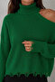 Women's Shoulder Detailed Turtleneck Sweater - 2