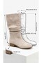 Women's Samo Beige Suede Flat Sole Drawstring Mid-Size Pull-On Boots - 3