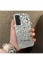 Samsung Galaxy S23 Fe Compatible Gray Leopard Pattern Phone Case, Star English Art Print