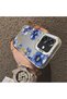Oppo A3/A3X 4G/5G Compatible Elegant Flower Case, Blue Flower Golden Branch Creative Flat Print - 2