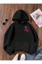 Unisex Black Cherry Front Printed Hooded Sweatshirt Printed Premium Oversize T-Shirt