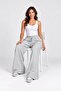 Women's Snow Melange Elastic Waist Wide Leg Sweatpants - 3