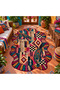 Sdtplus Leopard and Ancient Mosaic Patterned Modern Woven Base Decorative Carpet Sdtplus9