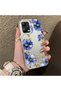Poco X5 Compatible Elegant Flower Case, Blue Flower Golden Branch Creative Flat Printing