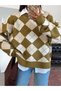 Staple Detailed Diamond Patterned Sweater - Khaki - 4