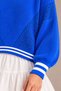 Women's Viscose Yarn Openwork Detailed Crew Neck Crop Knit Sweater - 3