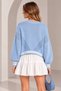 Women's Viscose Yarn Openwork Detailed Crew Neck Crop Knit Sweater - 3