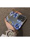 Samsung Galaxy A24 Compatible Elegant Flower Case, Blue Flower Golden Branch Creative Flat Print - 2
