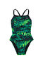 Girl's Training Swimsuit Seismo Durafast Lite Diamondfit Green