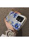 Samsung Galaxy S22 Ultra Compatible Elegant Flower Case, Blue Flower Golden Branch Creative Flat Print - 2