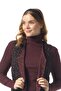 Silk Flannel Shawl Patterned Buttoned Winter Sleeveless Vest Black/Burgundy Syh/Brd - 5