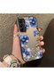 Samsung Galaxy A05S Compatible Elegant Flower Case, Blue Flower Golden Branch Creative Flat Print