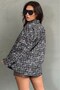 Camel Plaid Pattern Oversize Women's Shirt Mg2900 - 2