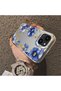 Elegant Floral Case Compatible with iPhone 14 Plus/15 Plus, Blue Flower Golden Branch Creative Flat Print - 2