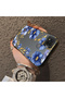 Redmi 9C/10A Compatible Elegant Flower Case, Blue Flower Golden Branch Creative Flat Print - 2