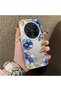 Vivo X300 Pro Compatible Elegant Flower Case, Blue Flower Golden Branch Creative Flat Print