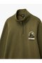 Printed Half Zipper Fleece-Lined Long Sleeve Mock Neck Sweatshirt - 3