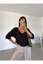 Knitwear Blouse with Necklace Detail - Black - 3