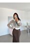 Zippered Sequin Cardigan - Stone - 4