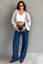 Blue Plaid Pattern Oversize Women's Shirt Mg2900 - 3