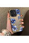 Elegant Flower Case Compatible with Tecno Spark 10 Pro, Blue Flower Golden Branch Creative Flat Print