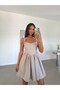 Striped Mini Dress - Beige - 3