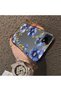 Realme C15/C25/C25S Compatible Elegant Flower Case, Blue Flower Golden Branch Creative Flat Printing - 2