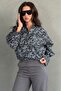 Black Plaid Pattern Oversize Women's Shirt Mg2900 - 5
