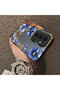 Samsung Galaxy S25 Fe Compatible Elegant Floral Case, Blue Flower Golden Branch Creative Flat Print - 2