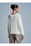 Oval Neck Draped Mercerized Sweater - 3