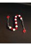 Fan Zaza Tasbih Designed with Red and White Glass Beads