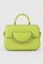 Dicle Women's Faux Leather Chain Detailed Knitted Strap Handbag Pistachio Green