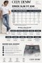 Men's Slim Fit Stretchy Lycra Jeans Vintage Washed Ripped Detailed Narrow Leg Jeans Ct1210-Black - 2