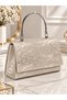 Women's Glittery Evening Dress Handbag – Special Occasion and Event Bag with Metal Handle and Broken Glass Pattern