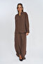 Women's Buttoned Authentic Striped Brown Shirt - 3