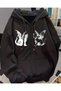 Gothic Design Oversize Zippered Unisex Hooded Cardigan