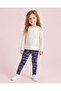 Girls Navy Bow All Over Print Leggings - 2