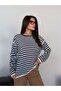 Striped Crew Neck Knit Sweater - 4