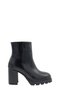 Black Leather Platform Heeled Women's Boots (005 2601135)