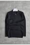 Zippered Long Sleeve Knit Sweater - 2