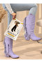 Arizona Lila Suede Tasseled 5 cm Heel Dallas Boots Bottie - 4