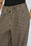Women's Gingham Pants with Elastic Waist and Cuffs - 3