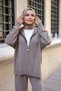 Women's Hijab Double Zippered Top and Bottom Knitwear Set, Hooded Comfortable Casual Combination - Standard Size (Fits 36-44) - 5