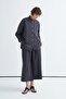 Women's Oversized Shirt with Pockets Smoked