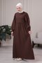Muslin Fabric Hijab Dress 100% Cotton Mother's Dress Prayer Dress Robe Dress Umrah Dress Plus Size Hijab Dress Front Zipper - 4