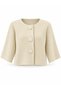 Nellie Large Buttoned Crop Knitwear Cardigan Women's Cream